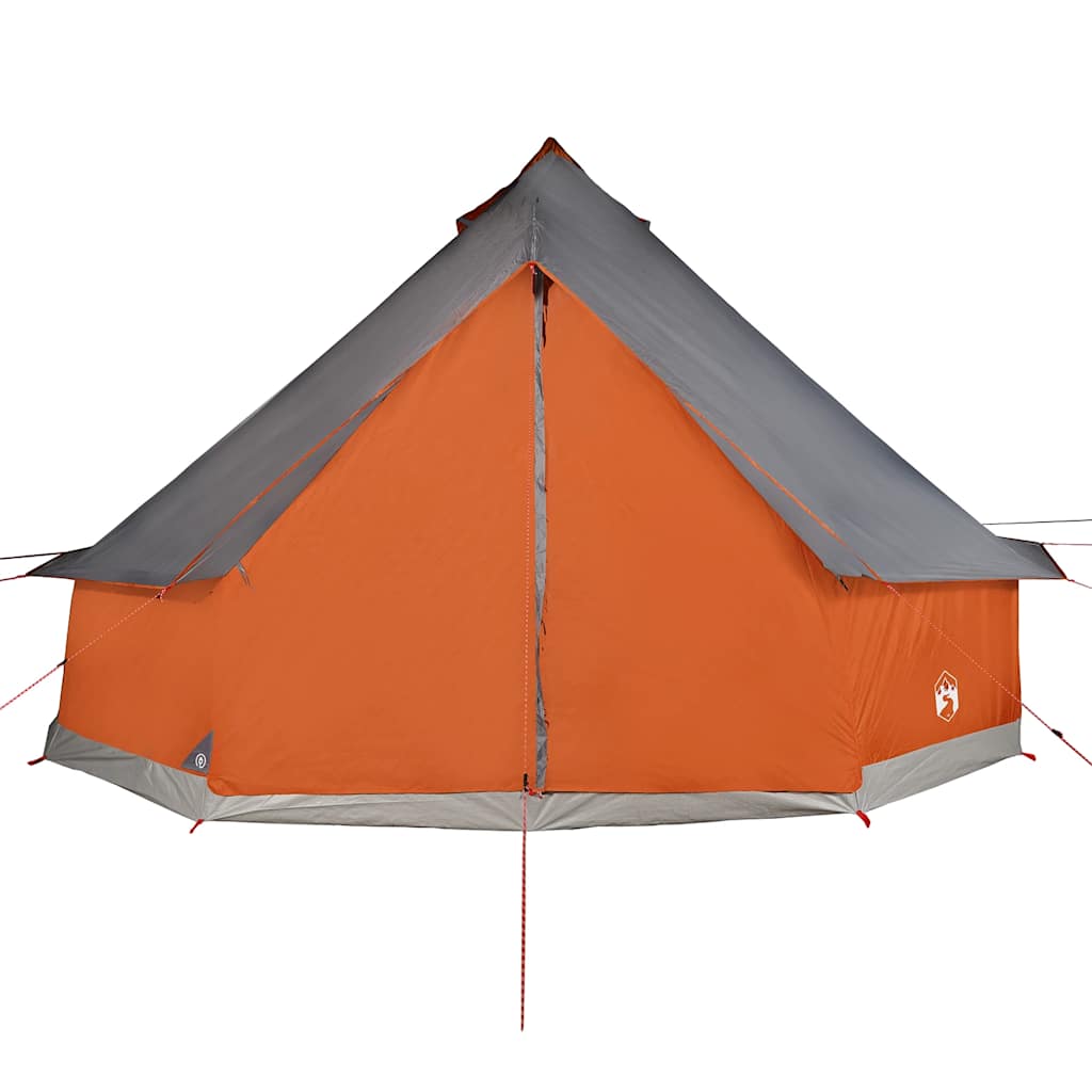vidaXL Family Tent Tipi 10-Person Grey and Orange Waterproof 6