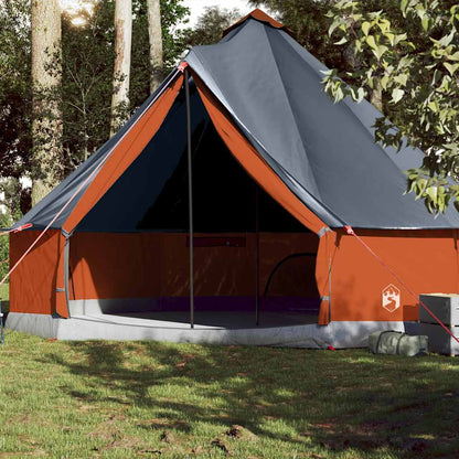 vidaXL Family Tent Tipi 10-Person Grey and Orange Waterproof 1