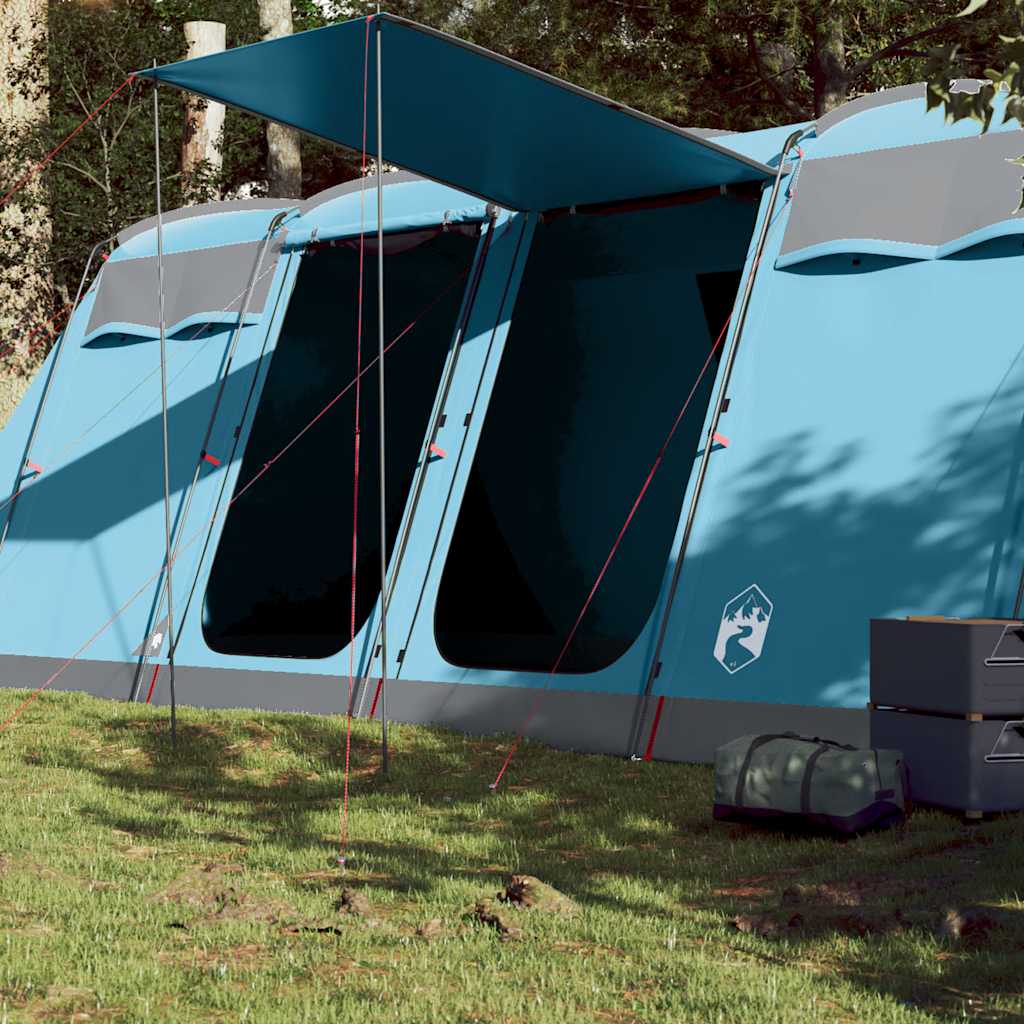vidaXL Family Tent Tunnel 8-Person Blue Waterproof 1