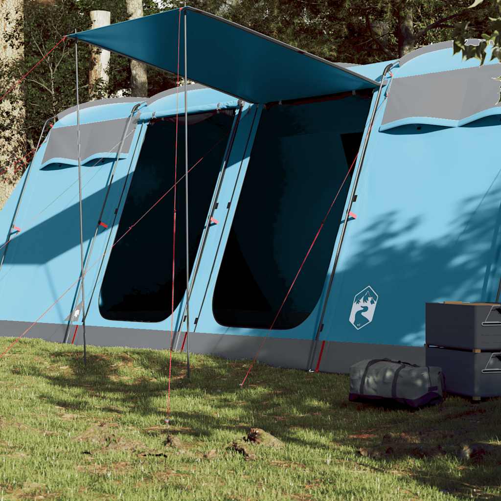 vidaXL Family Tent Tunnel 10-Person Blue Waterproof 1