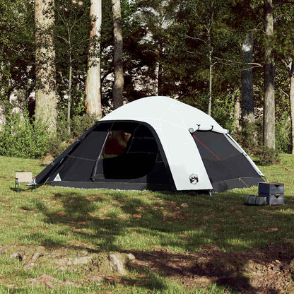 vidaXL Family Tent Dome 6-Person White Blackout Fabric Waterproof 3