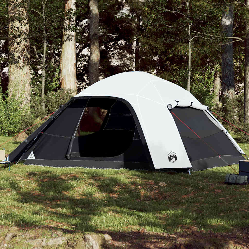 vidaXL Family Tent Dome 6-Person White Blackout Fabric Waterproof 1