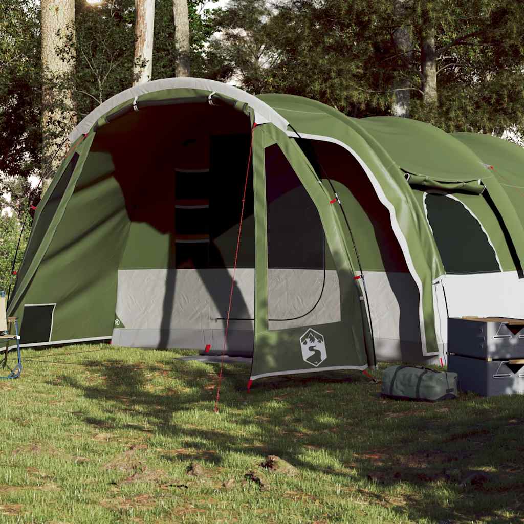 vidaXL Family Tent Tunnel 8-Person Green Waterproof 1