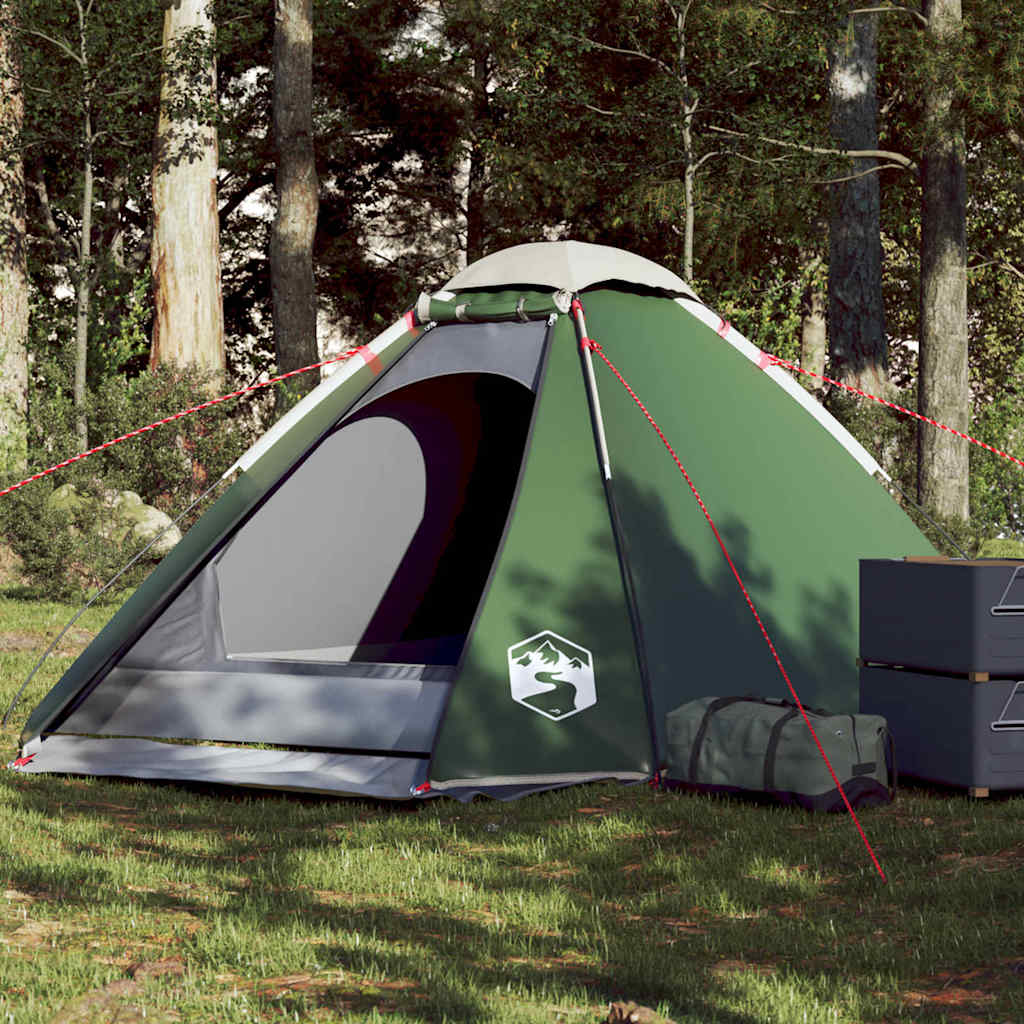 Camping Tent Dome Waterproof Green 4-person
