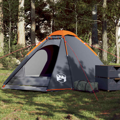 Camping Tent Dome Waterproof Grey and orange 4-person