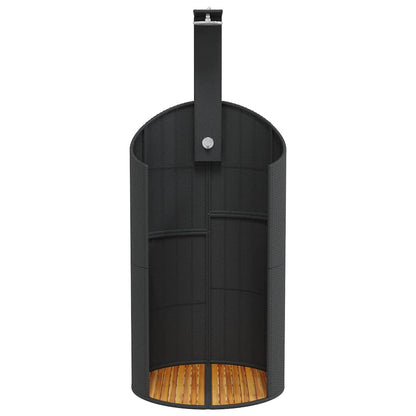 vidaXL Outdoor Shower Black 100x100x241.5 cm Poly Rattan&Acacia Wood 4