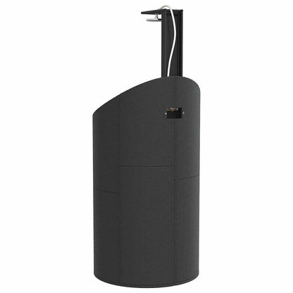 vidaXL Outdoor Shower Black 100x100x241.5 cm Poly Rattan&Acacia Wood 6