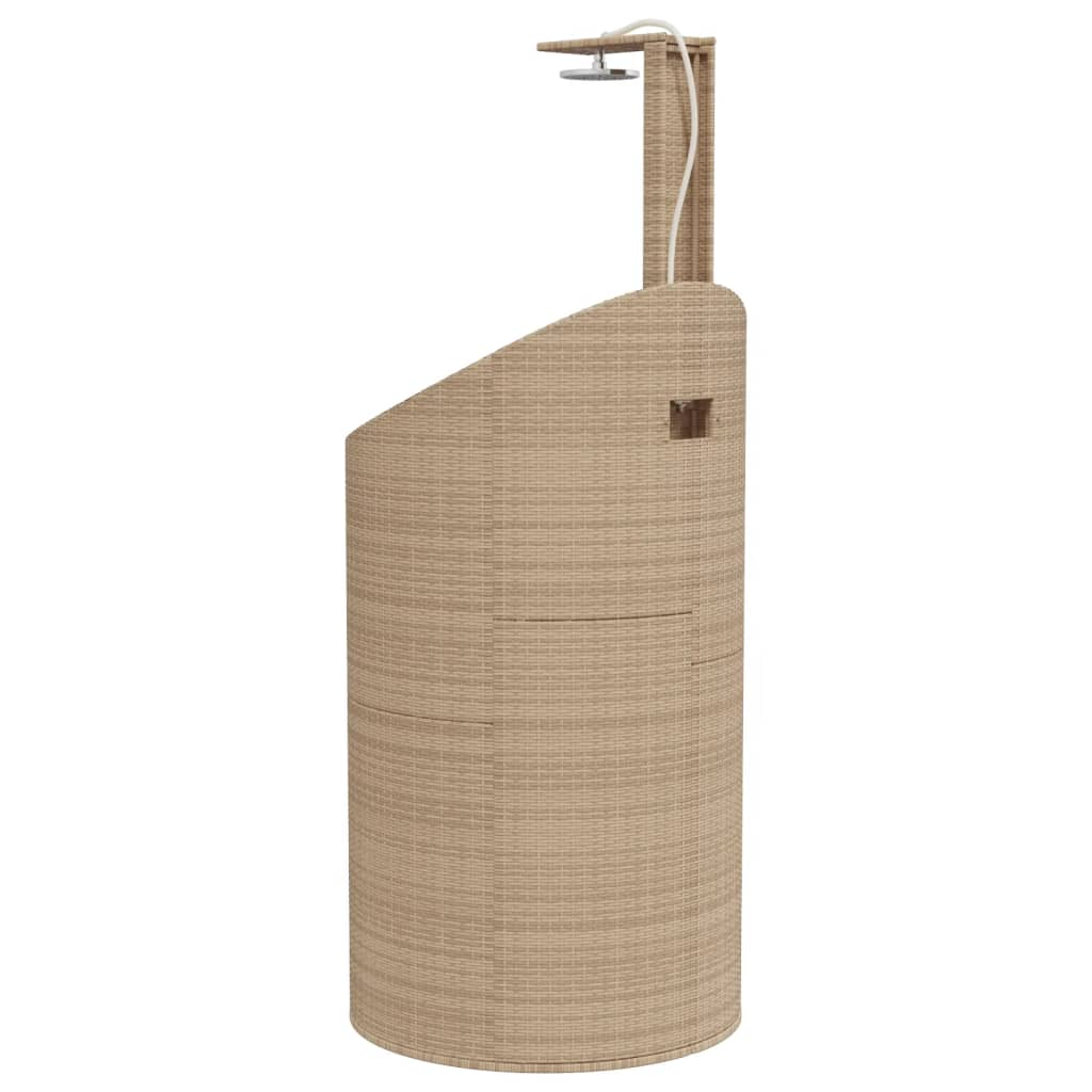 vidaXL Outdoor Shower Beige 100x100x241.5 cm Poly Rattan&Acacia Wood 5