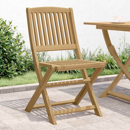 vidaXL Folding Chairs Solid Acacia Wood without Armrest