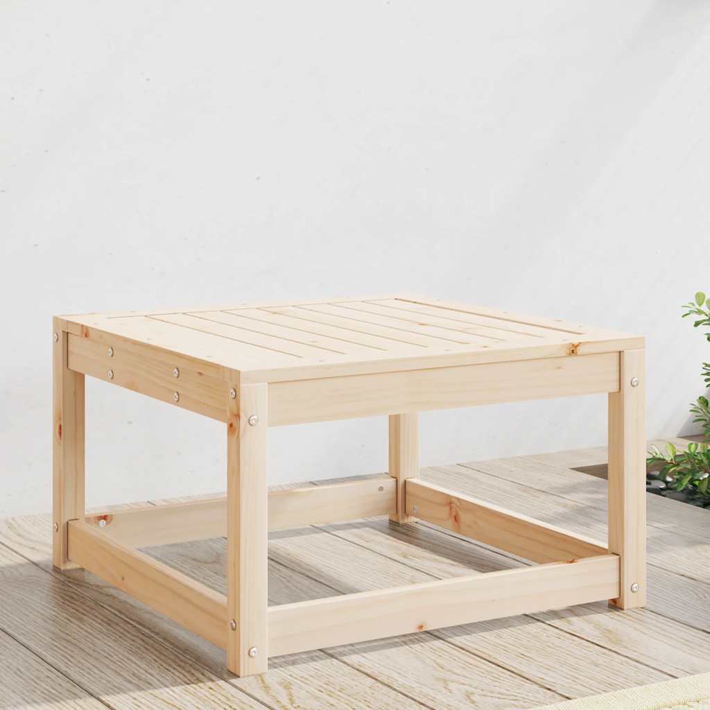 Garden Footstool Solid Wood Pine Natural pine Without cushions