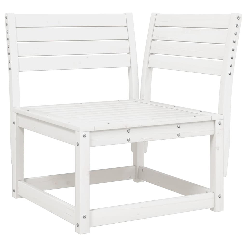 Garden Sofa Corner 73x73x78 cm Solid Wood Pine White With cushions