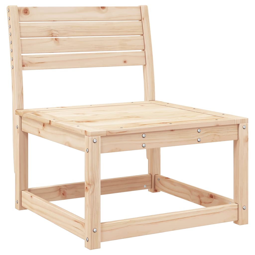 Garden Sofa Solid Wood Pine Natural pine with cushions 1