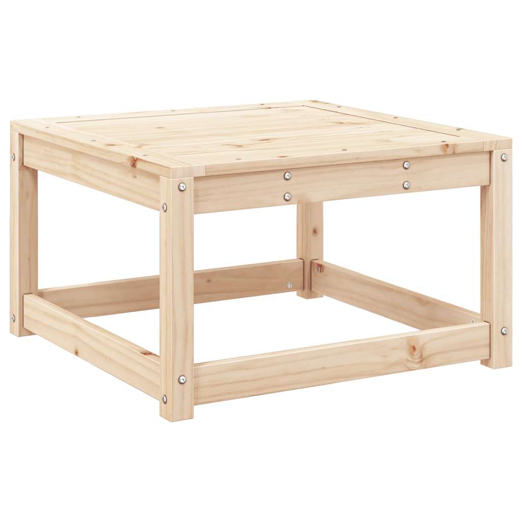 Garden Footstool Solid Wood Pine Natural pine With cushions