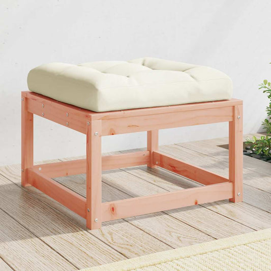 Garden Footstool Solid Wood Pine Natural douglas With cushions