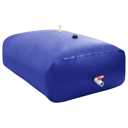 Water Tank with Tap Foldable PVC Blue 2100 l