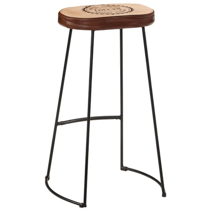 vidaXL 3 Piece Bar Set Solid Rough Wood Mango and Metal 6