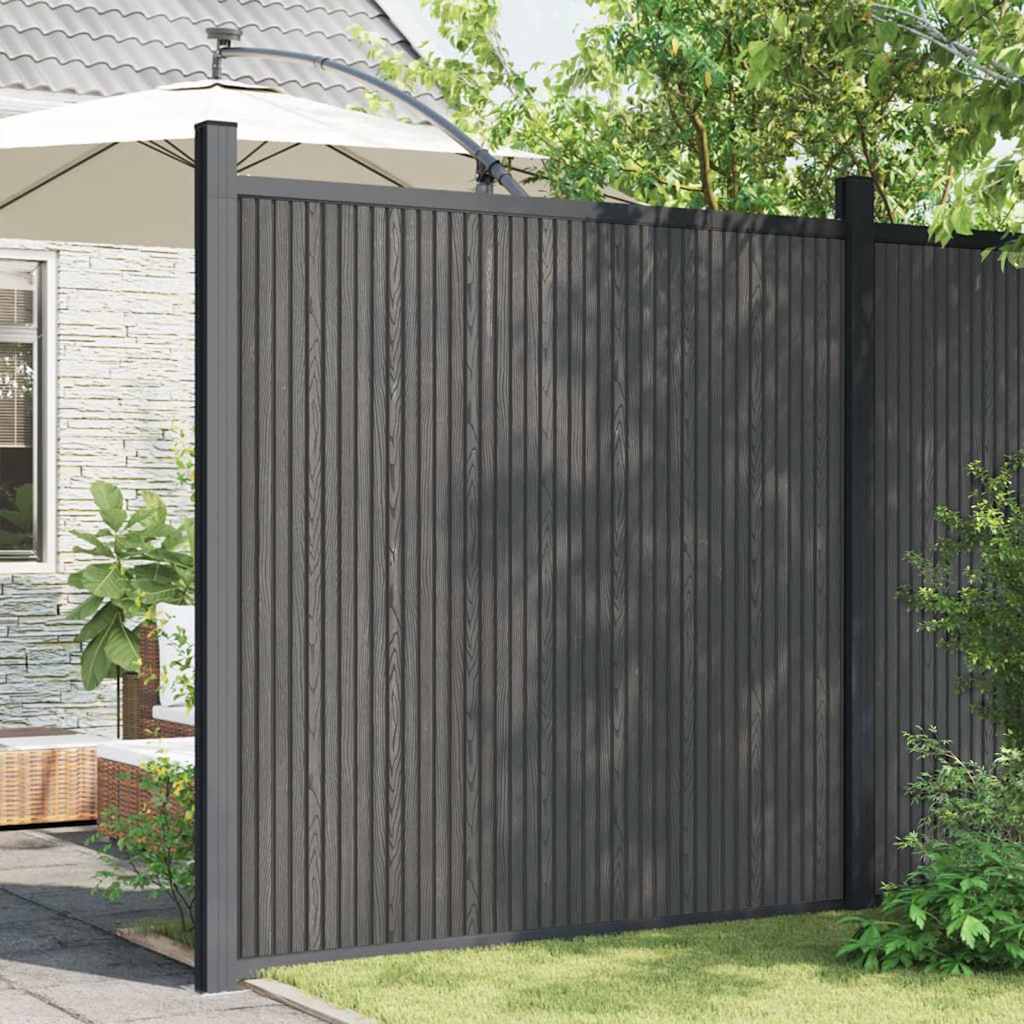 vidaXL Fence Panel WPC Grey 173x186 cm 1