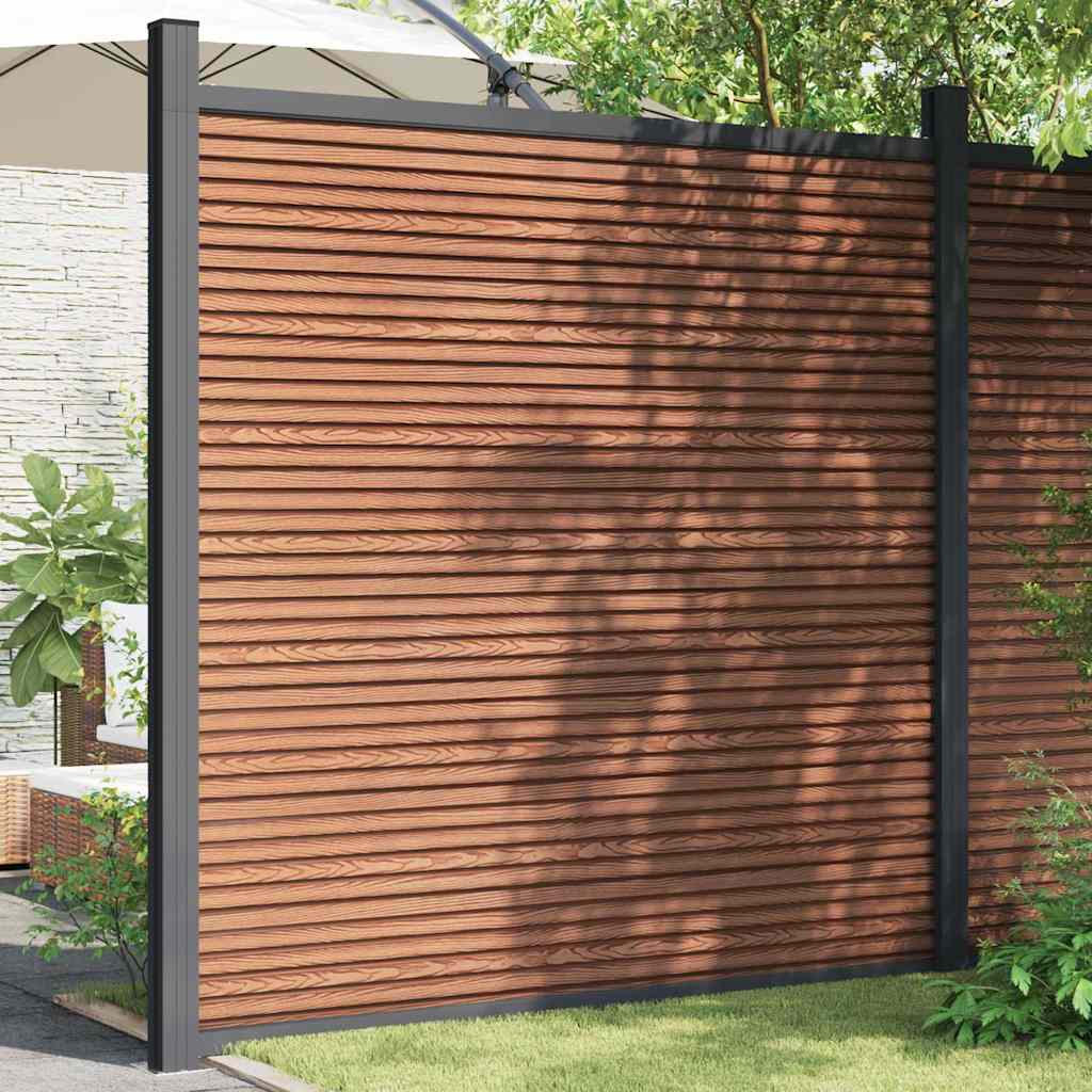 Fence Panel WPC Brown 180 x 186 cm