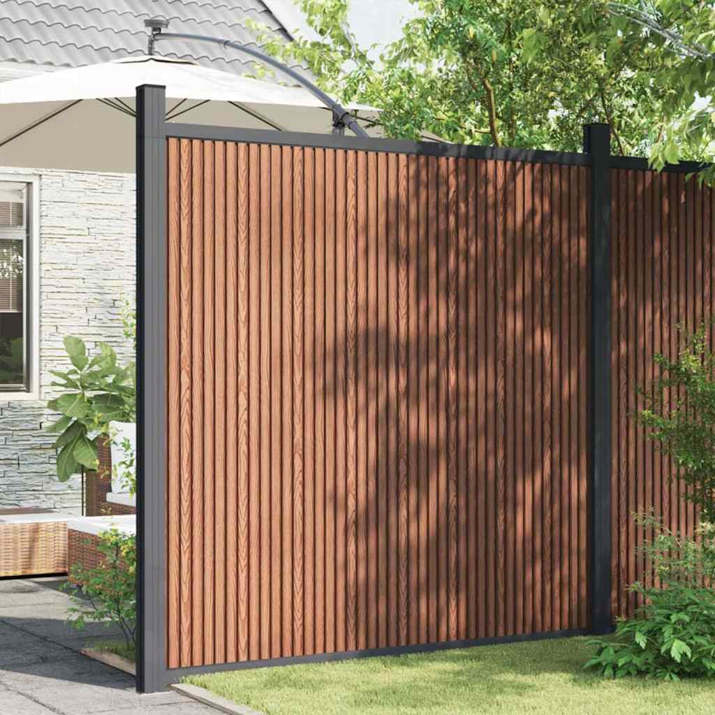 vidaXL Fence Panel WPC Brown 173x186 cm 3