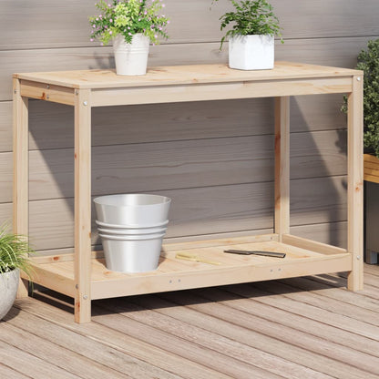 Potting Table with Shelf Solid Wood Pine Natural pine 108 cm 50 cm