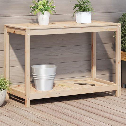 Potting Table with Shelf Solid Wood Pine Natural pine 108 cm 50 cm