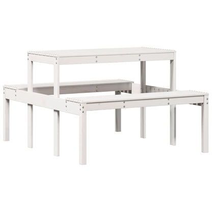Picnic Table Solid Wood Pine White 110 x 134 x 75cm