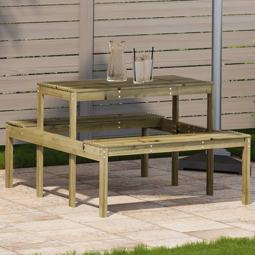 Picnic Table Solid Wood Pine Natural impregnated 110 x 134 x 75cm