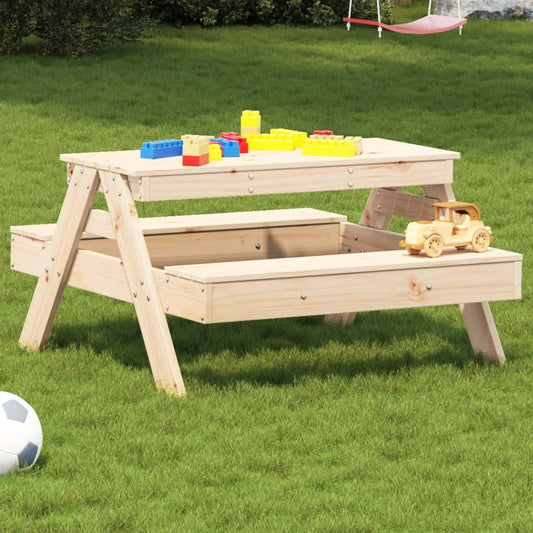 Picnic Table for Kids 88x97x52 cm Solid Wood Pine Natural pine