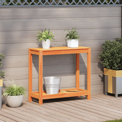 Potting Table with Shelf Solid Wood Pine Wax brown 82.5 cm 35 cm