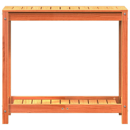 Potting Table with Shelf Solid Wood Pine Wax brown 82.5 cm 35 cm