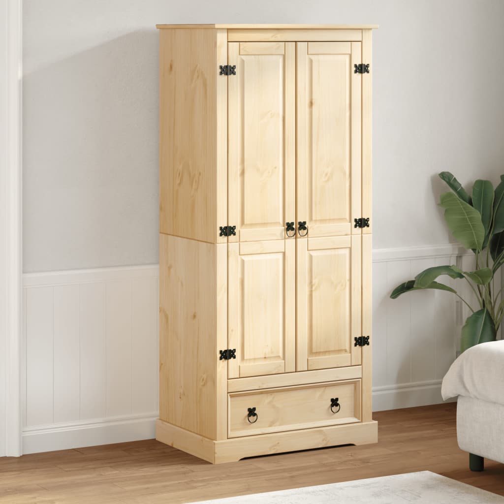 Wardrobe "Corona" 76x50x170 cm Solid Wood Pine Honey wax