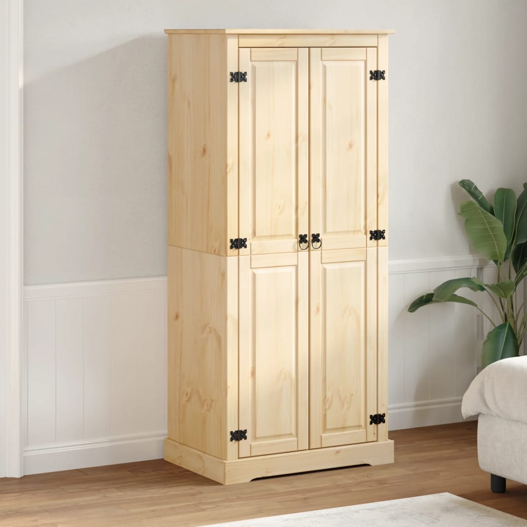 vidaXL Wardrobe "Corona" 76x50x170 cm Solid Wood Pine 3
