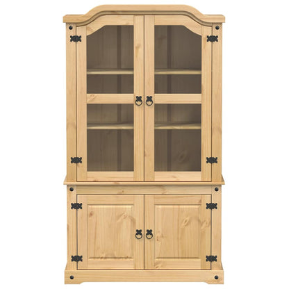 vidaXL Glass Display Cabinet "Corona" 103,5x42x180 cm Solid Wood Pine 4