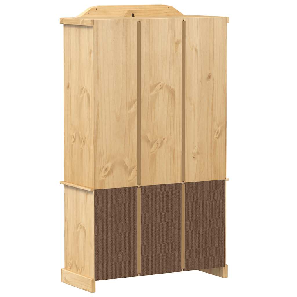 vidaXL Glass Display Cabinet "Corona" 103,5x42x180 cm Solid Wood Pine 5