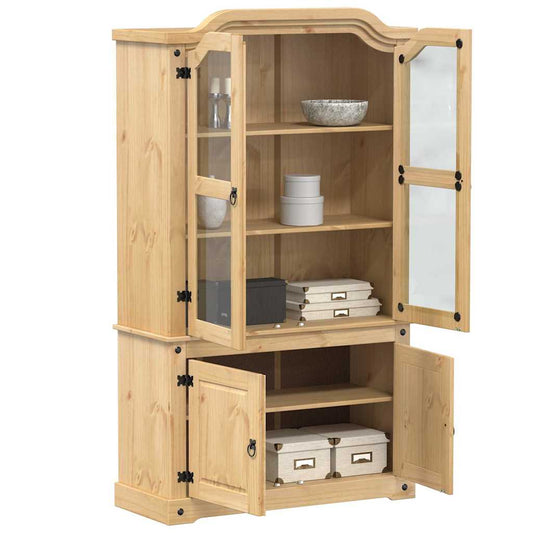 Display Cabinet 103.5 x 42 x 180 cm Solid Pine Wood brown