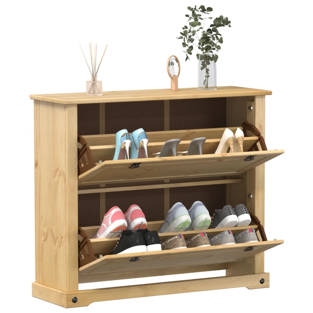 vidaXL Shoe Cabinet CORONA 99 x 32 x Solid Pine Wood