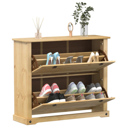 vidaXL Shoe Cabinet CORONA 99 x 32 x Solid Pine Wood