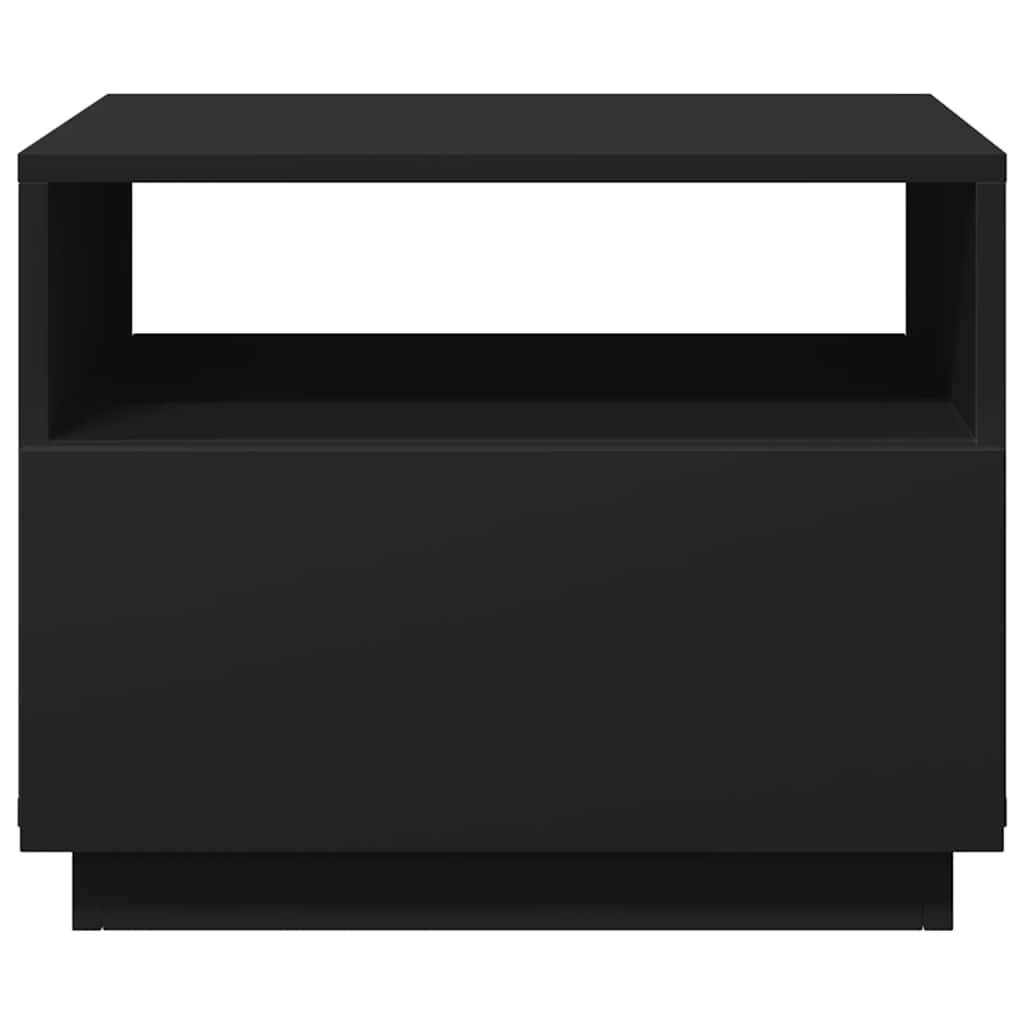 Coffee Table with LED Lights 50x49x40 cm Black 50 cm