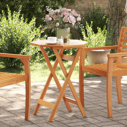 Folding Garden Table Solid Acacia Wood 60 x 75 cm