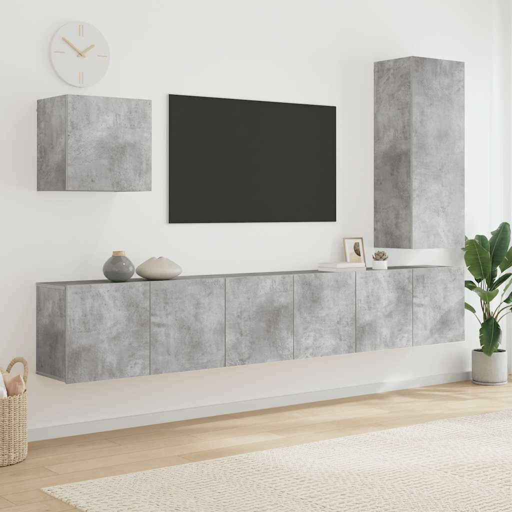 vidaXL 5 Piece TV Wall Units Engineered Wood
