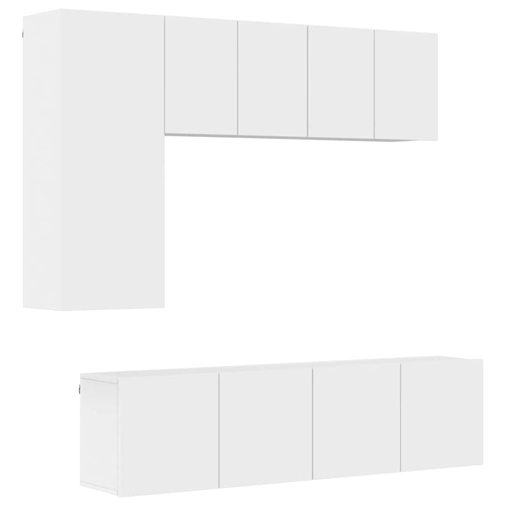 vidaXL 5 Piece TV Wall Units White Engineered Wood 2