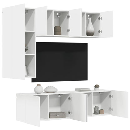 vidaXL 5 Piece TV Wall Units White Engineered Wood 4