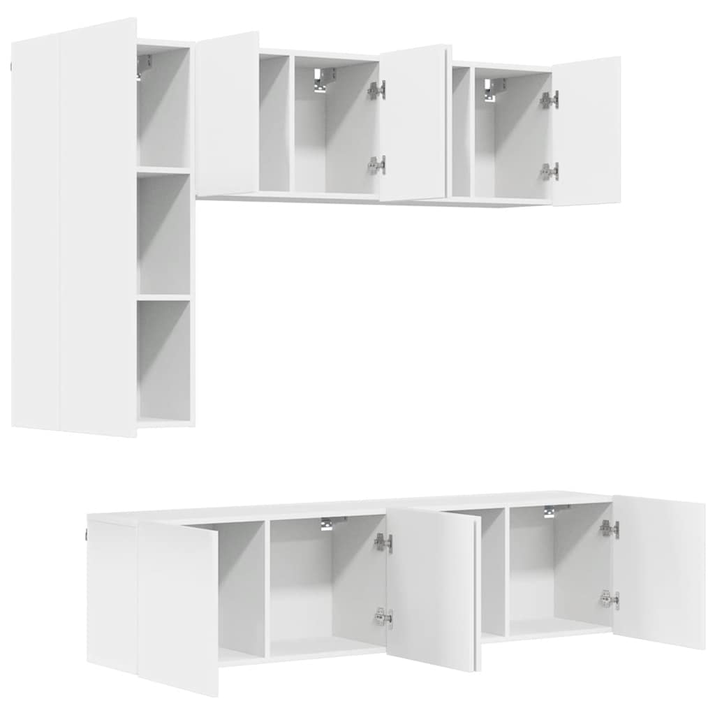 vidaXL 5 Piece TV Wall Units White Engineered Wood 5