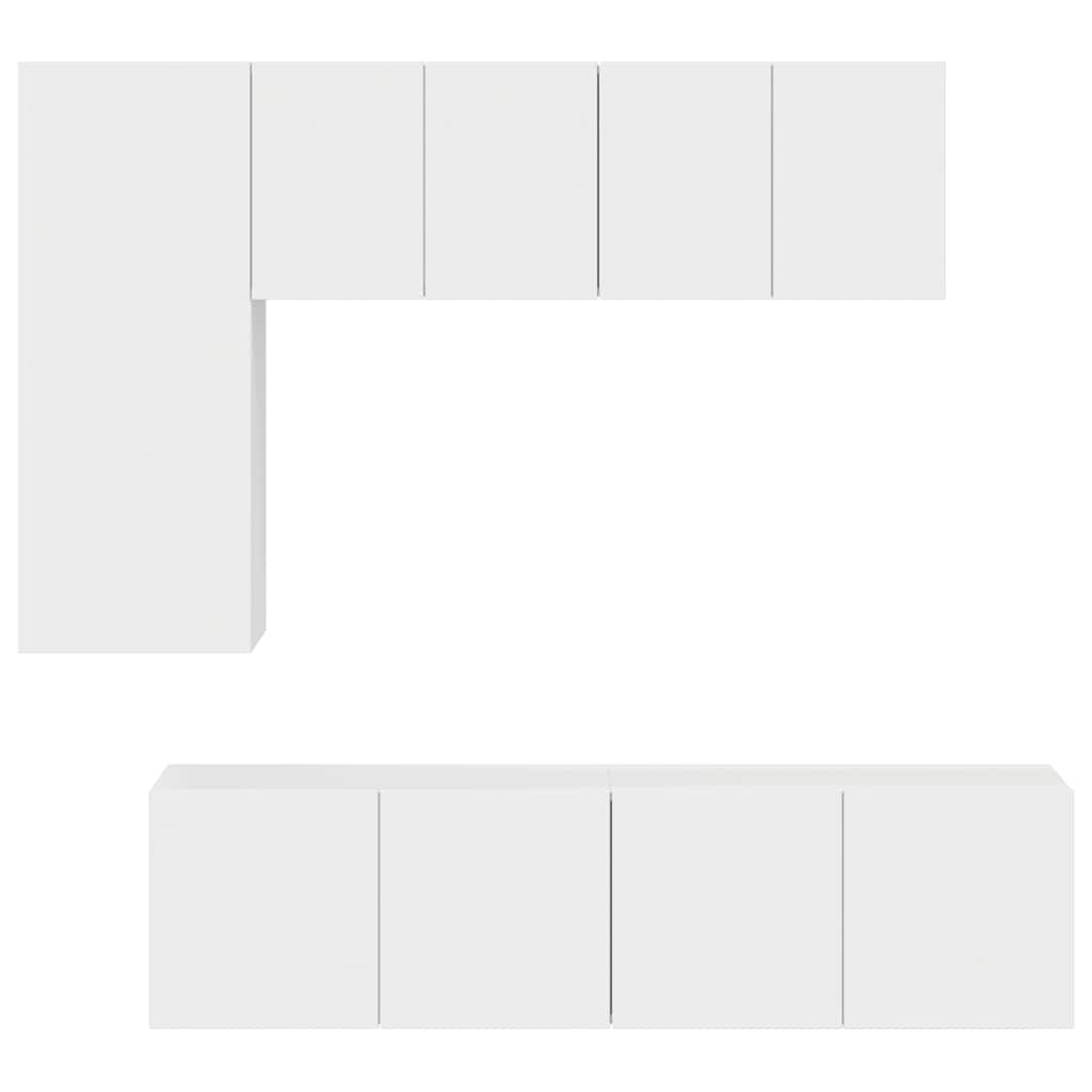 vidaXL 5 Piece TV Wall Units White Engineered Wood 6