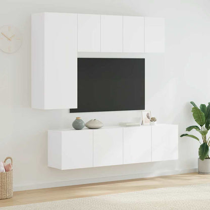 vidaXL 5 Piece TV Wall Units White Engineered Wood 1