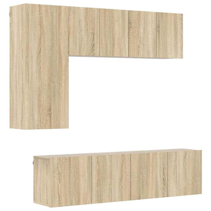 vidaXL TV Wall Unit | Sonoma Oak | Engineered Wood | Large | TV Wall Unit 2