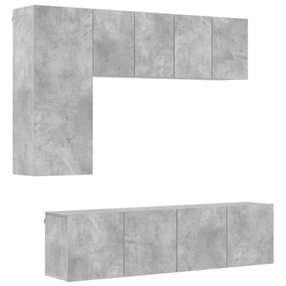 vidaXL TV Wall Unit | Concrete Grey | Engineered Wood | Medium | TV Wall Unit 2