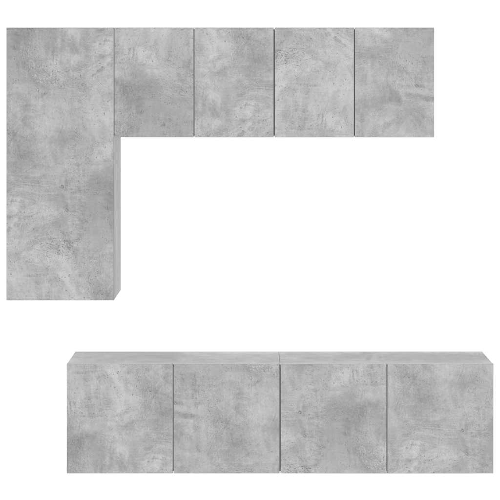 vidaXL TV Wall Unit | Concrete Grey | Engineered Wood | Medium | TV Wall Unit 6
