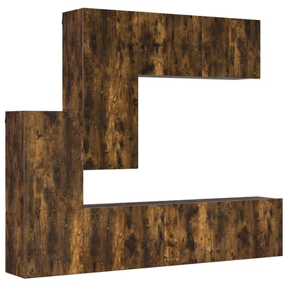 vidaXL 5 Piece TV Wall Units Smoked Oak Engineered Wood 2