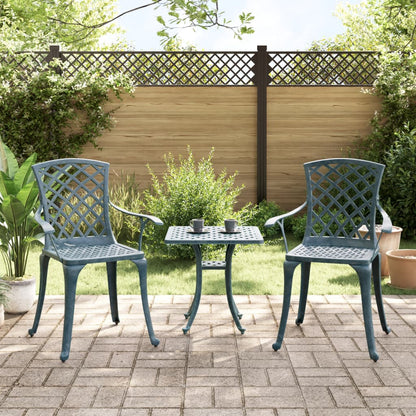 vidaXL Garden Chairs 2 pcs Green Cast Aluminium 3